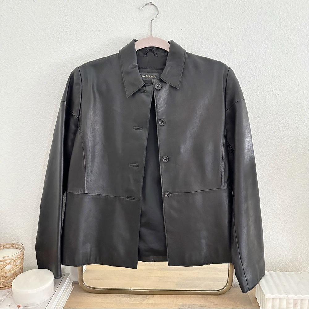 Banana Republic Black Leather Jacket XS